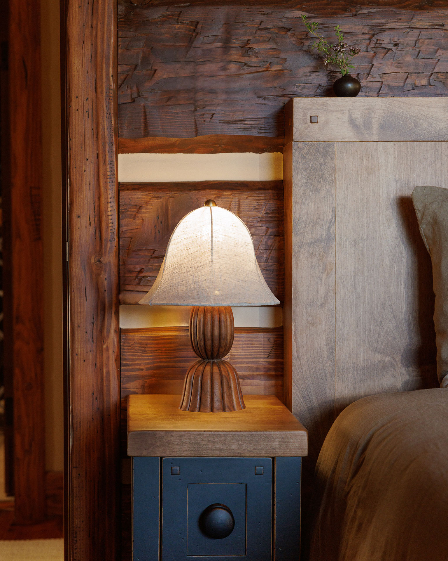 Wood details in the room