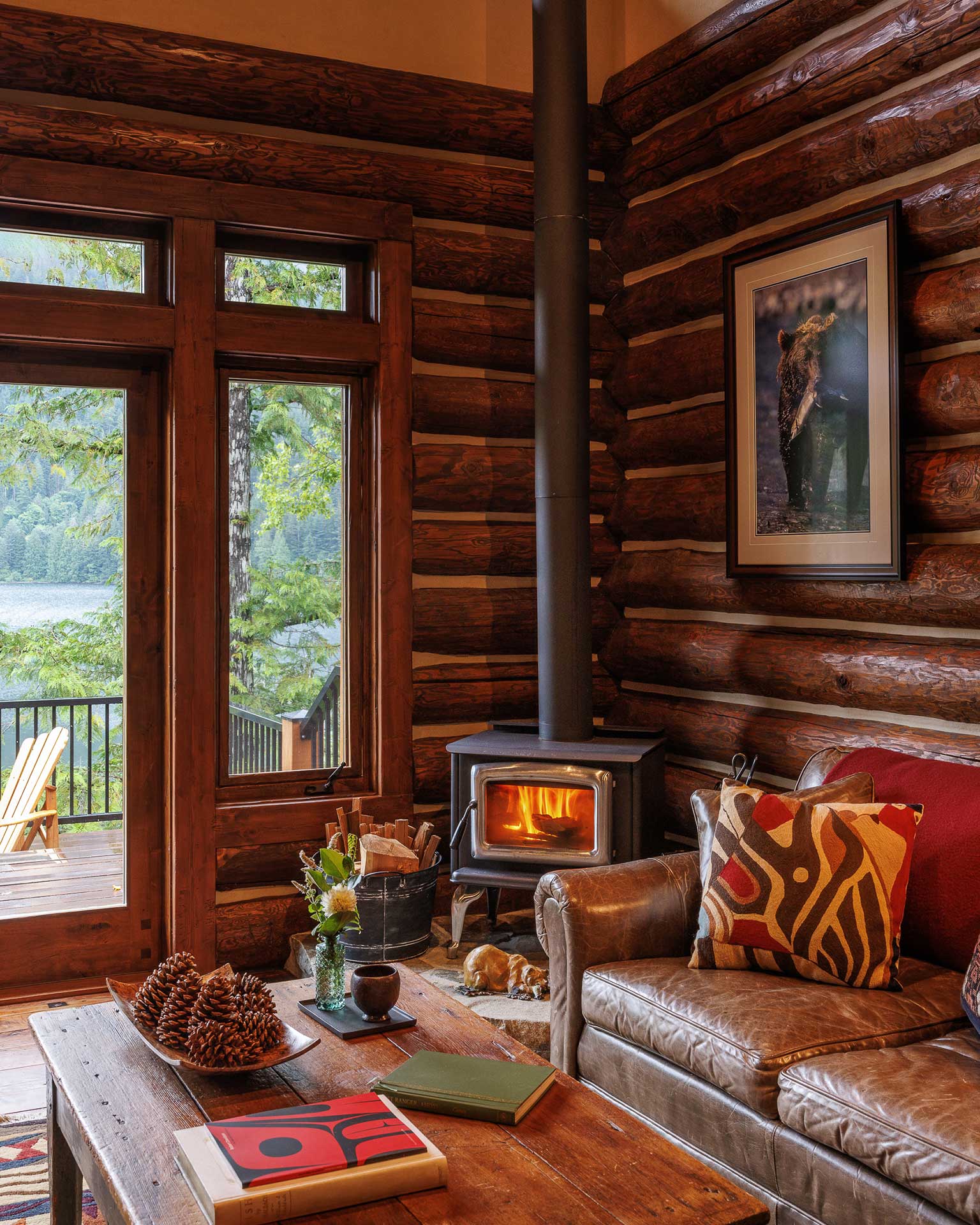 Fireplace at Lake Cabin