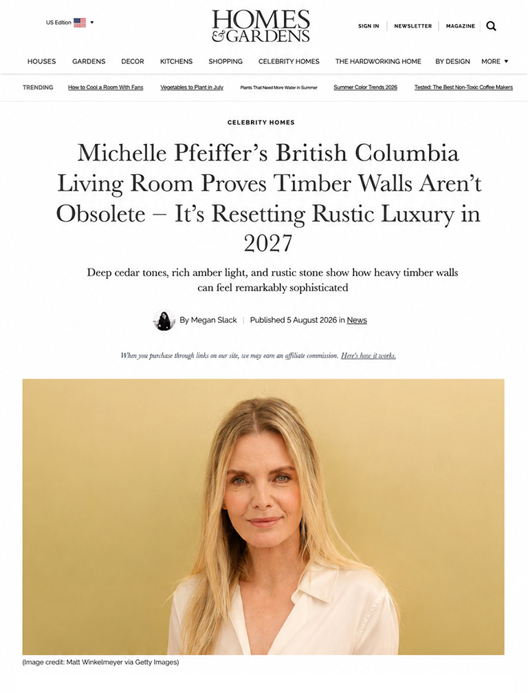 Homes & Gardens Article Featuring Fawn Bluff