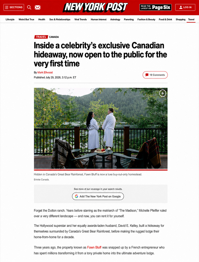 New York Post Article Featuring Fawn Bluff
